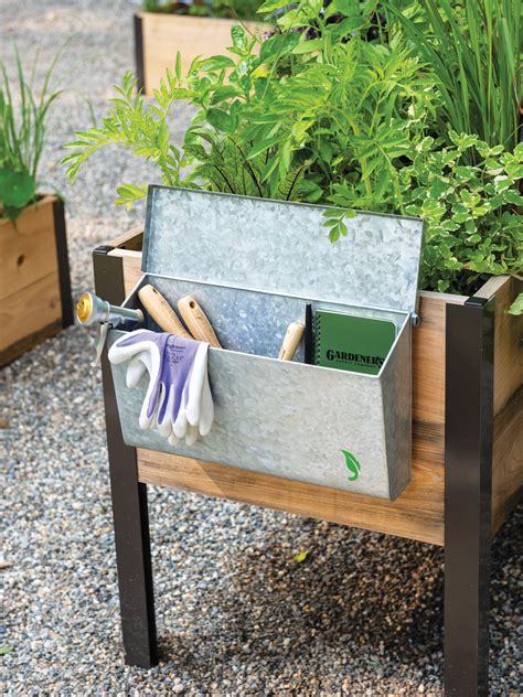 outdoor metal storage boxes|galvanized garden tool storage box.